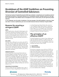 White Paper: ASHP Guidelines on Preventing Diversion